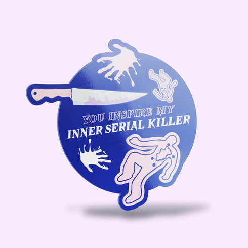 Serial Killer Sticker, True Crime Junkie Water Bottle Sticker, Gifts Anti-Social People, Dark Comedy Gifts